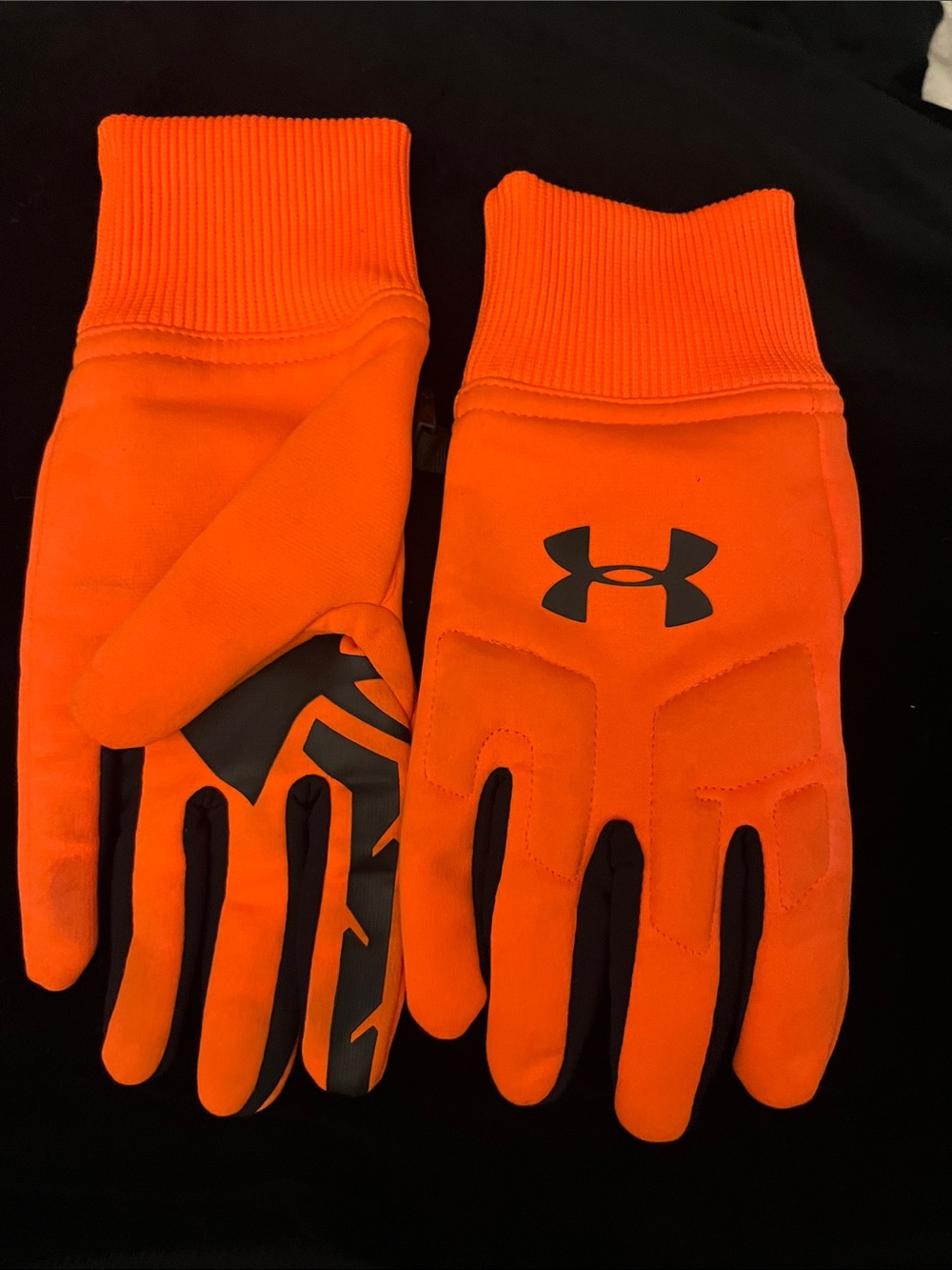 Under Armour Men’s Bright Orange Performance Gloves with Black Logo